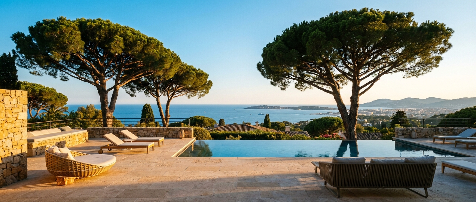 Panoramic view across Riviera landscape